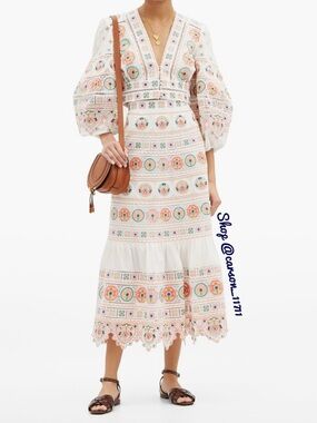 🦄Zimmermann Brighton Embroidered Midi Skirt